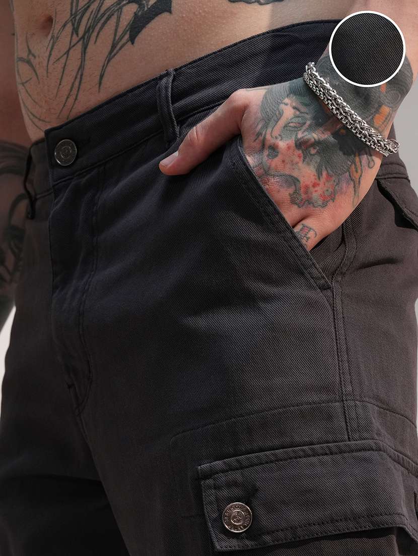 men grey cotton cargo - 22469132 -  Standard Image - 1