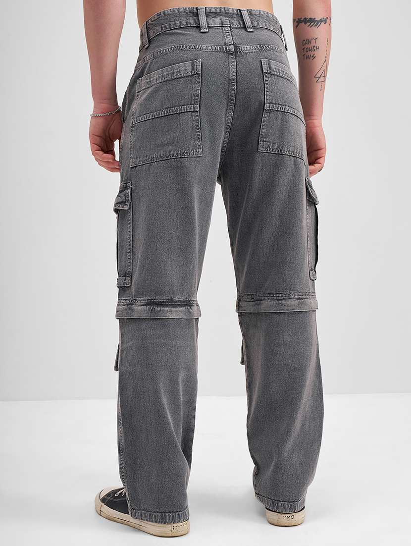  men baggy mid-rise cotton cargos jeans - 22469141 -  Standard Image - 4