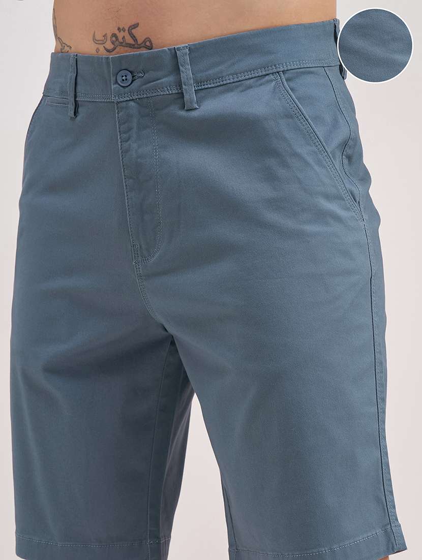 men solid mid rise shorts - 22469203 -  Standard Image - 1