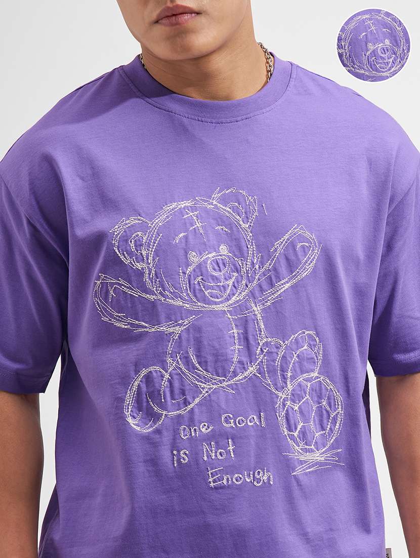 men purple printed short sleeve shirt - 22469218 -  Standard Image - 1