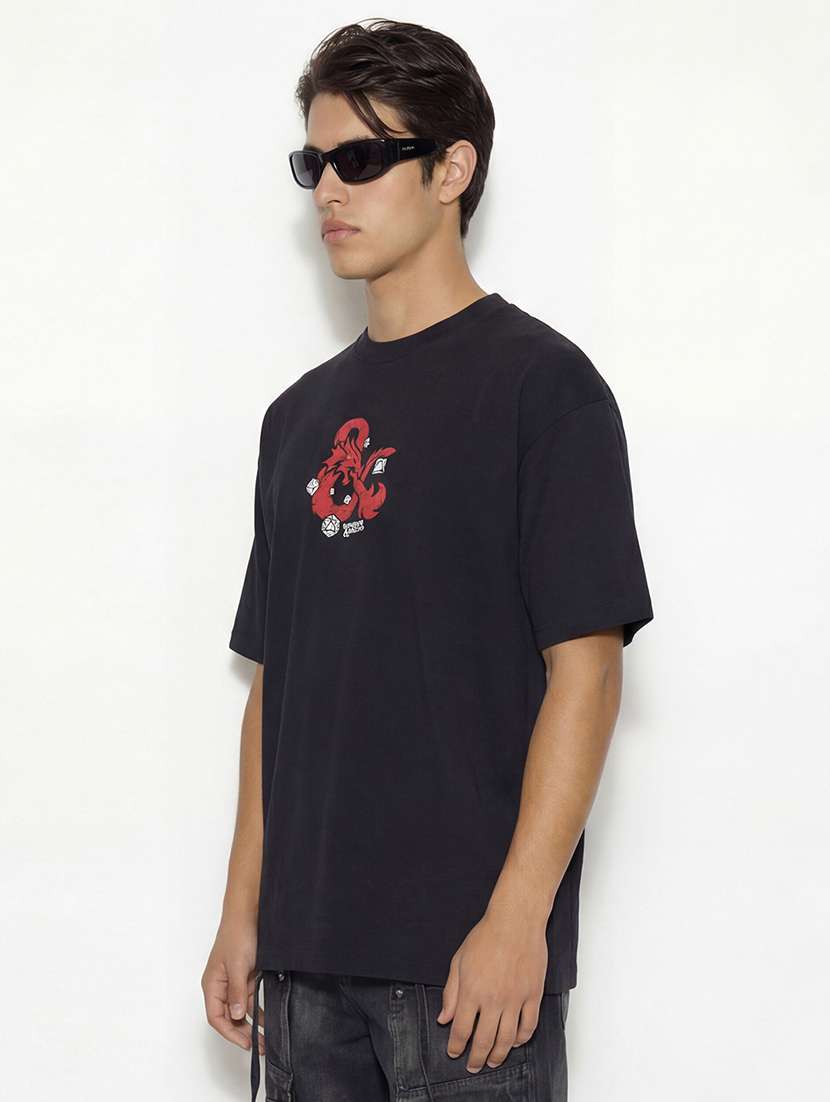 men black cotton blend plain t-shirt - 22469236 -  Standard Image - 4