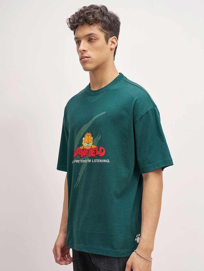 men green cotton round neck graphic t-shirt - 22469271 -  Standard Image - 4