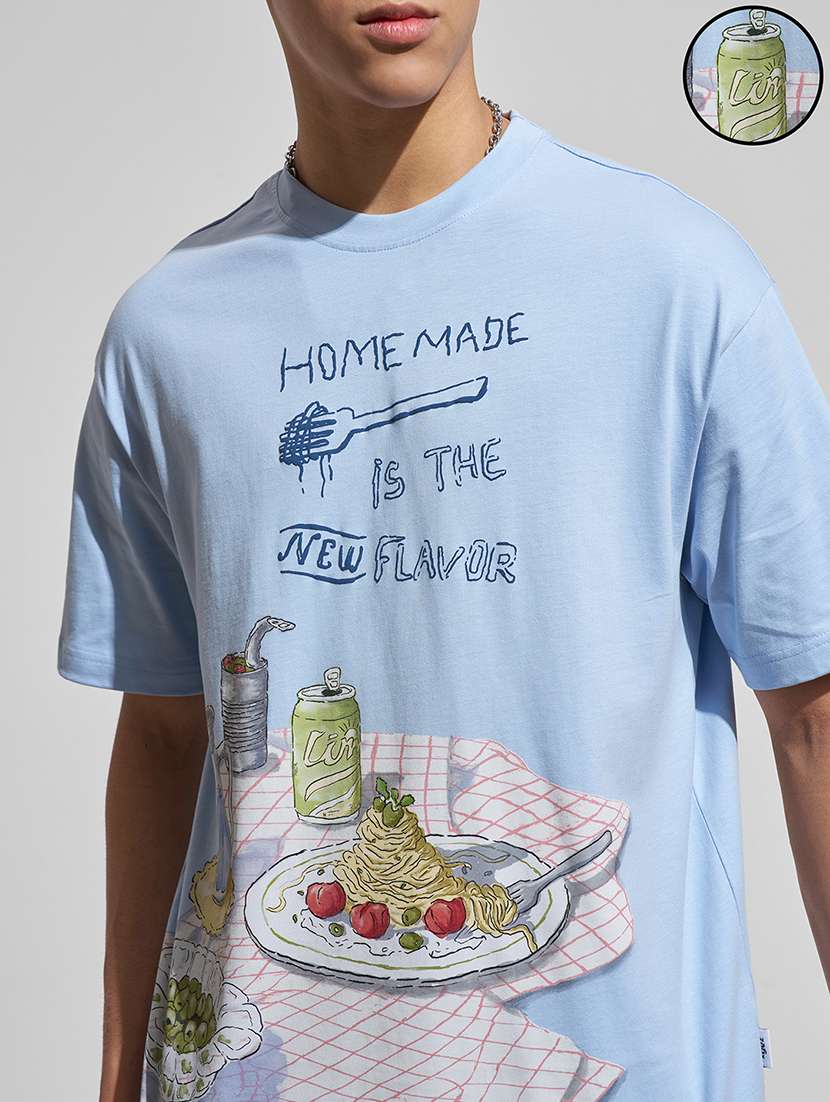 men blue cotton plain t-shirt - 22469281 -  Standard Image - 1