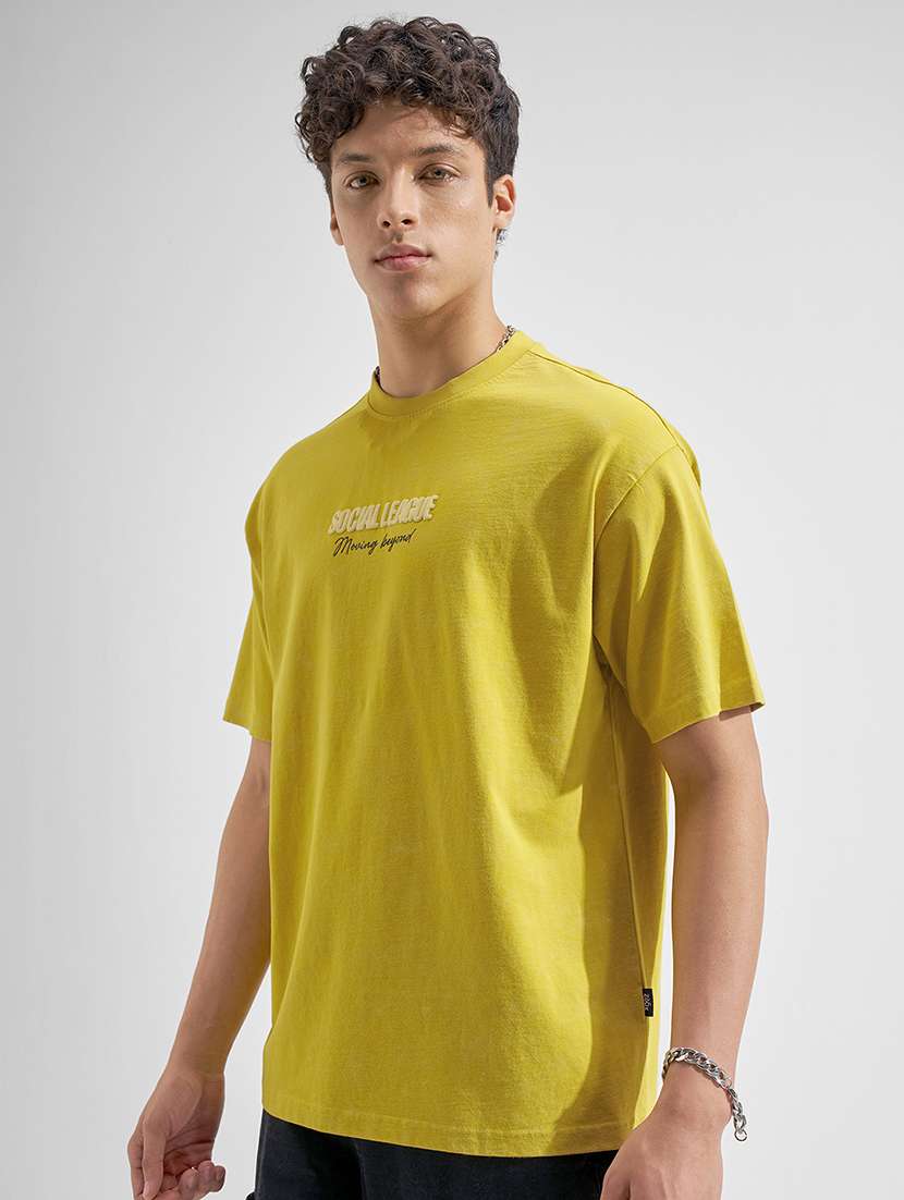 men yellow cotton plain t-shirt - 22469317 -  Standard Image - 4