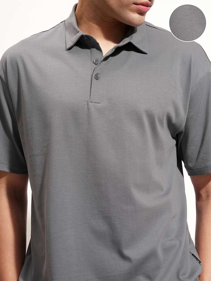 men grey cotton plain t-shirt - 22469371 -  Standard Image - 1