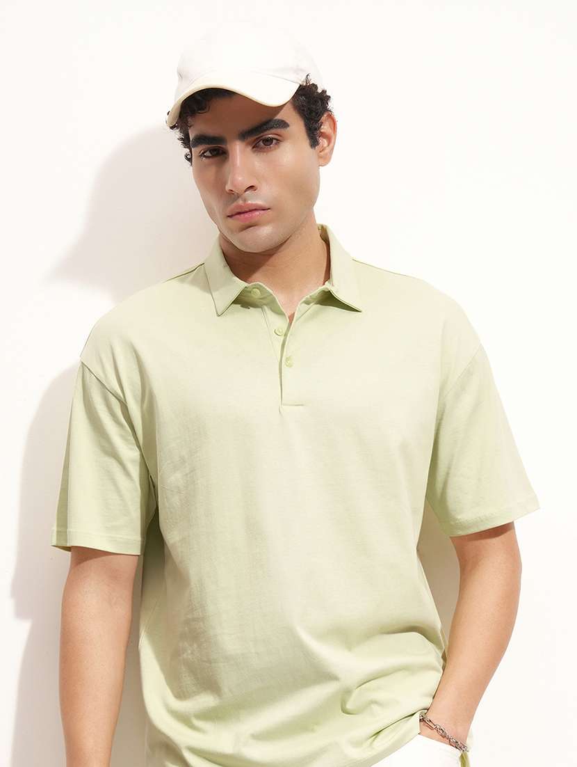 men green cotton plain t-shirt