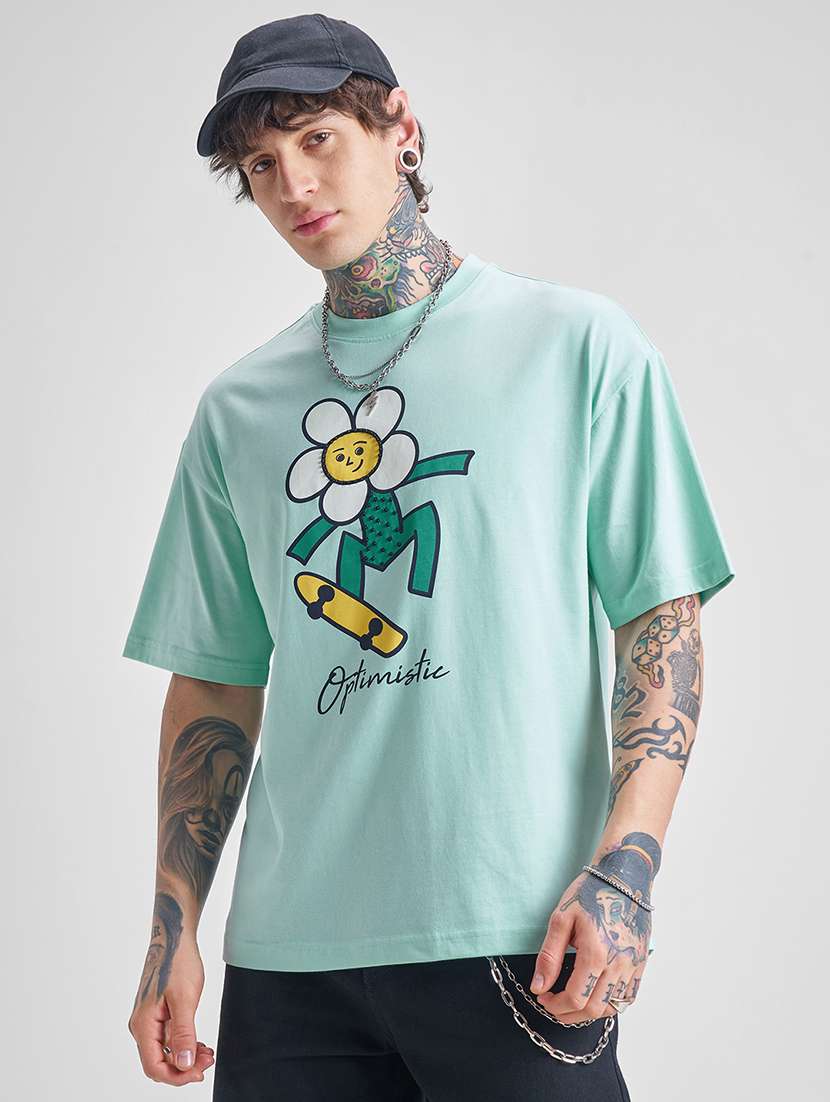 men green cotton plain t-shirt