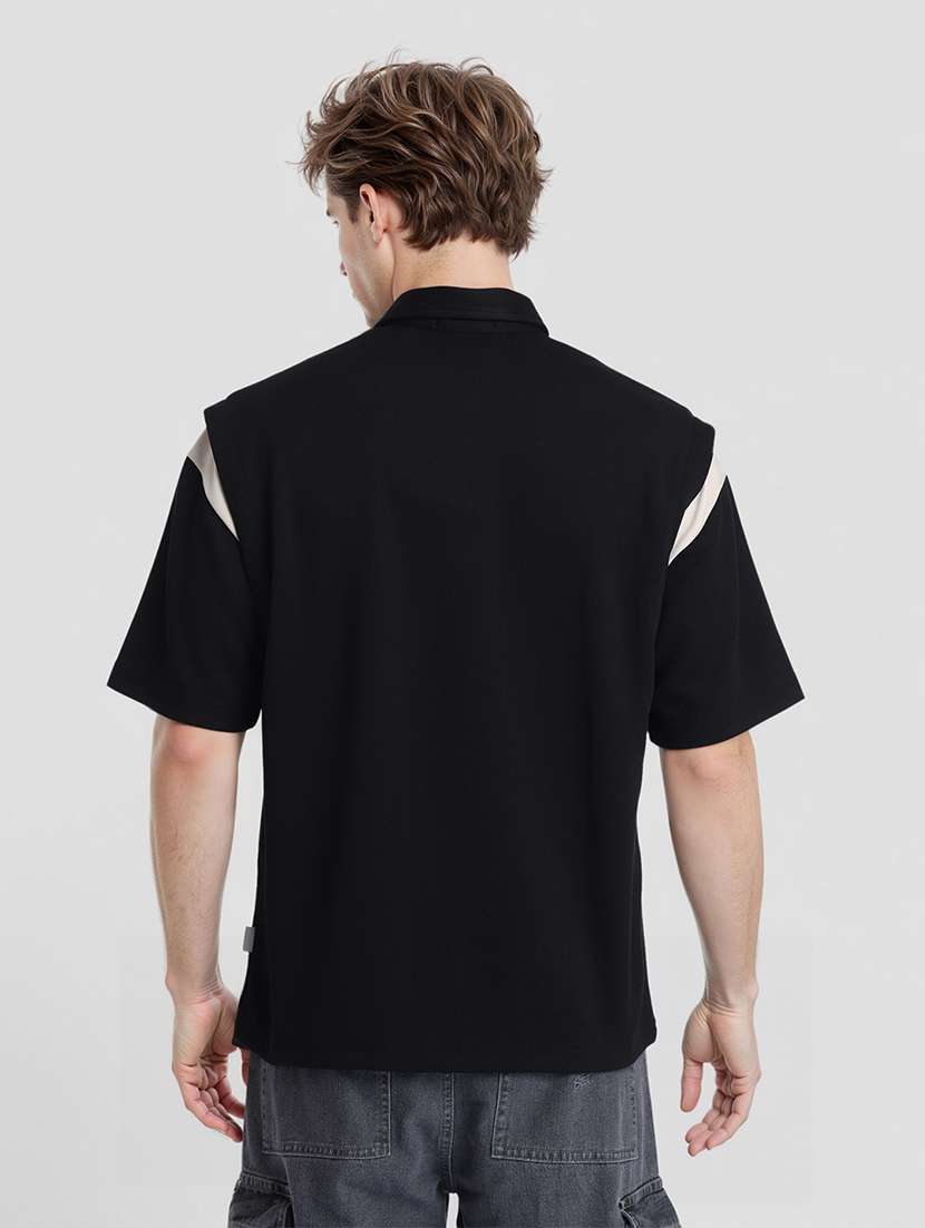 men black polyester plain t-shirt - 22469406 -  Standard Image - 4