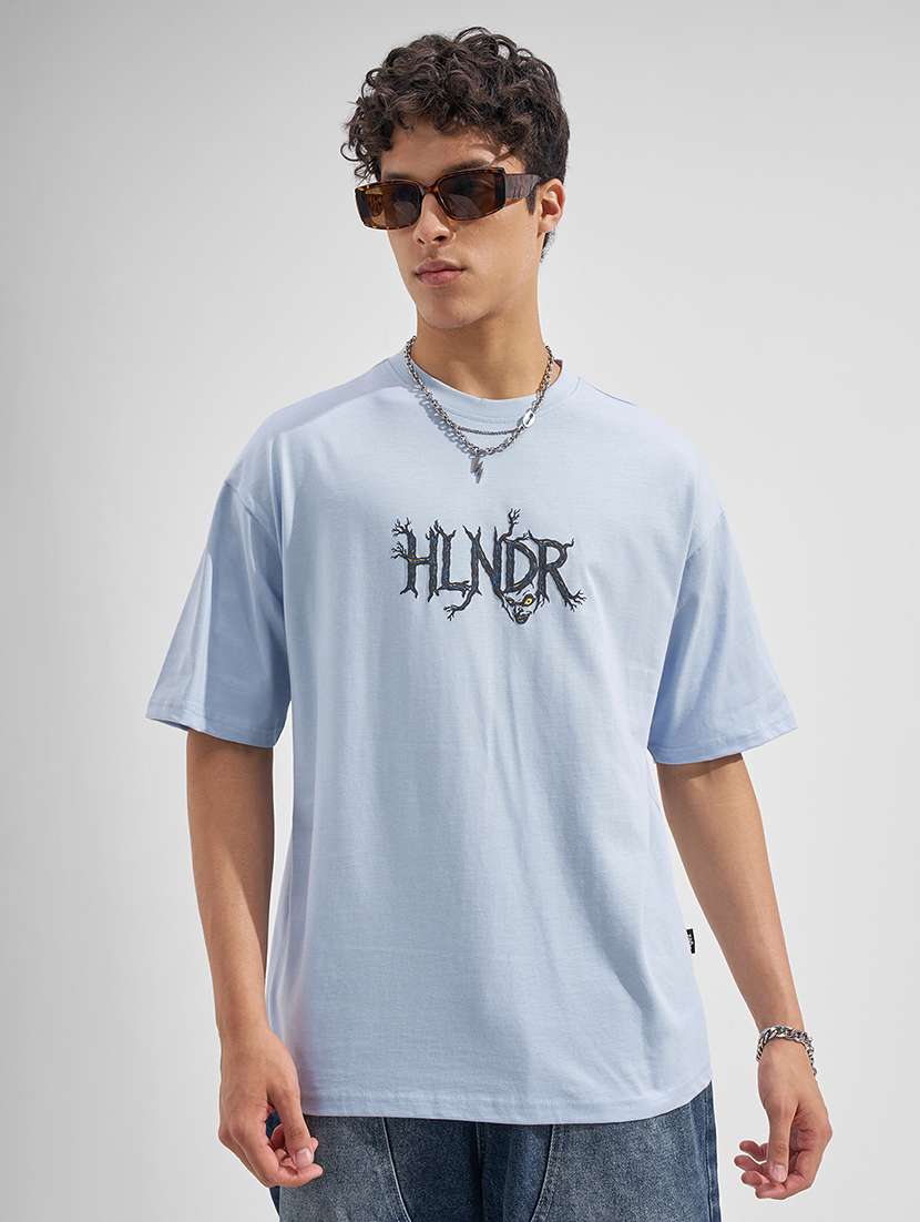 men blue print cotton blend t-shirt - 22469445 -  Standard Image - 1