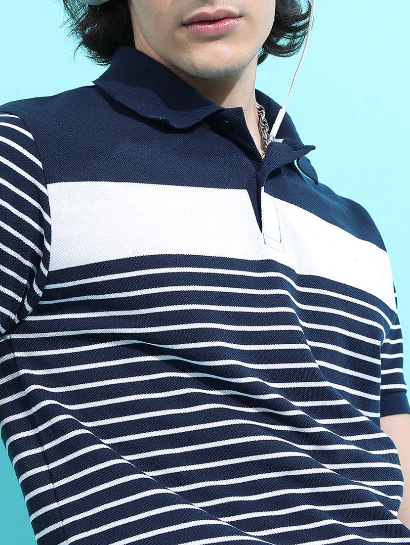 men navy blue polyester plain t-shirt - 22469447 -  Standard Image - 1