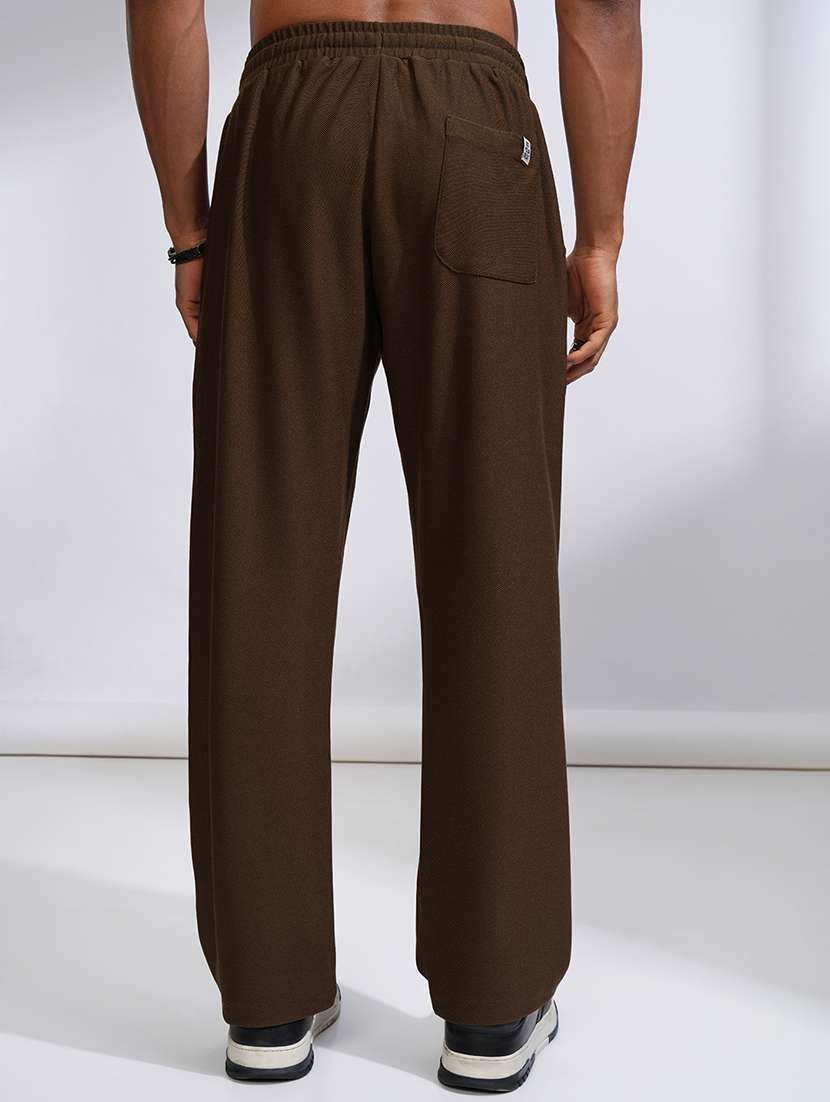 men solid mid rise full length track pant - 22469462 -  Standard Image - 4