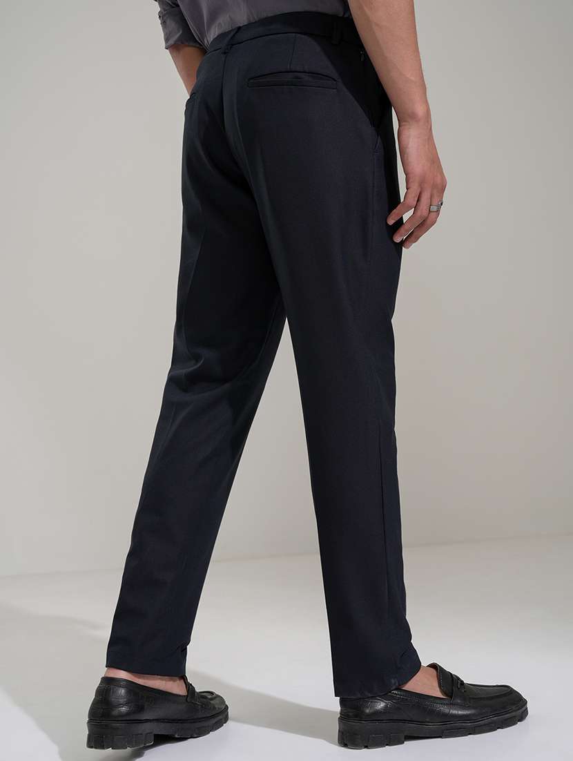 men solid mid rise full length formal trouser - 22469467 -  Standard Image - 4