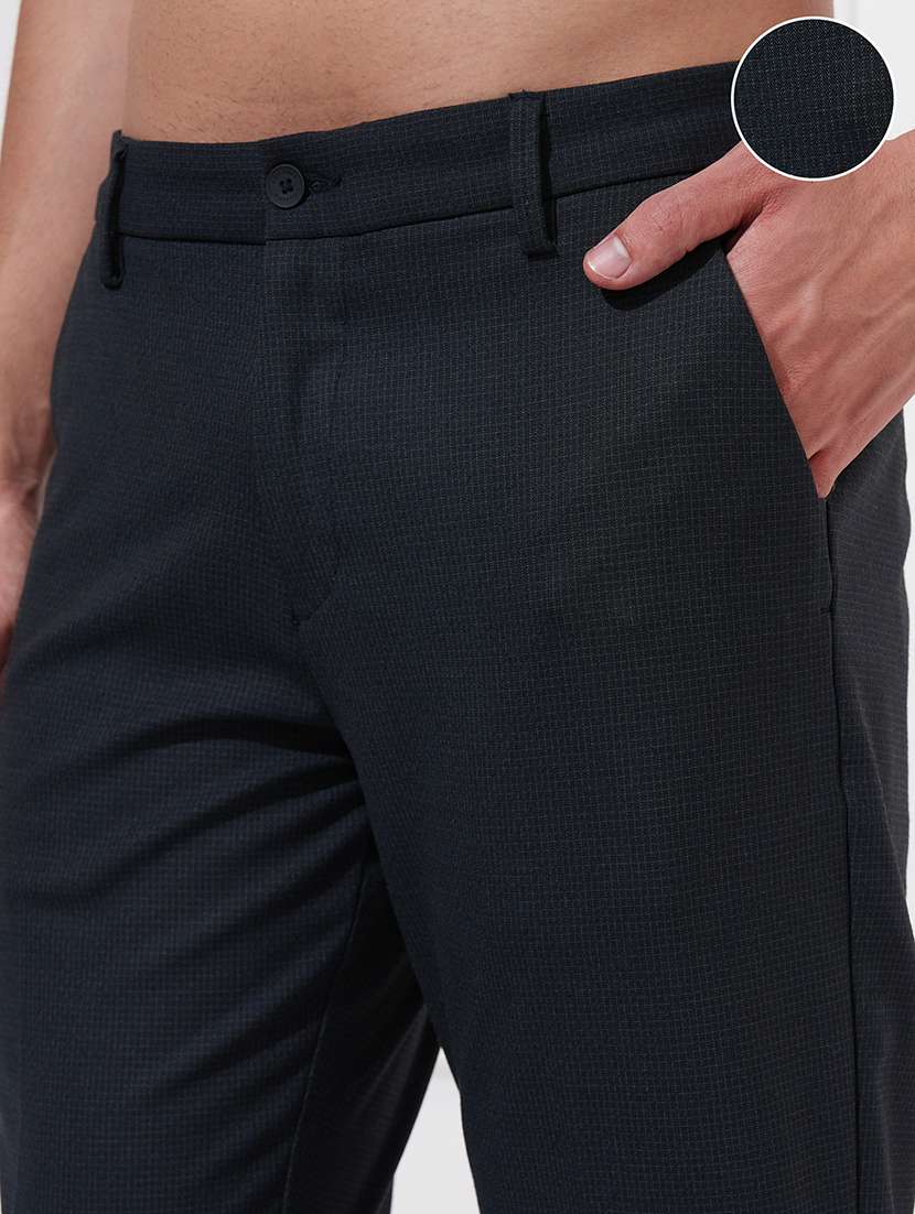 Men Textured Mid Rise Chinos Casual Trouser - 22469471 -  Standard Image - 1