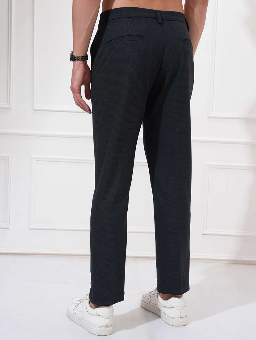 Men Textured Mid Rise Chinos Casual Trouser - 22469471 -  Standard Image - 4