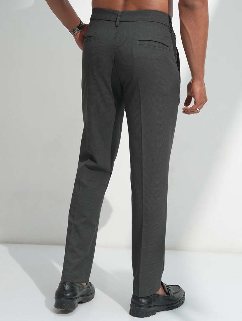 men textured mid rise chinos casual trouser - 22469473 -  Standard Image - 4
