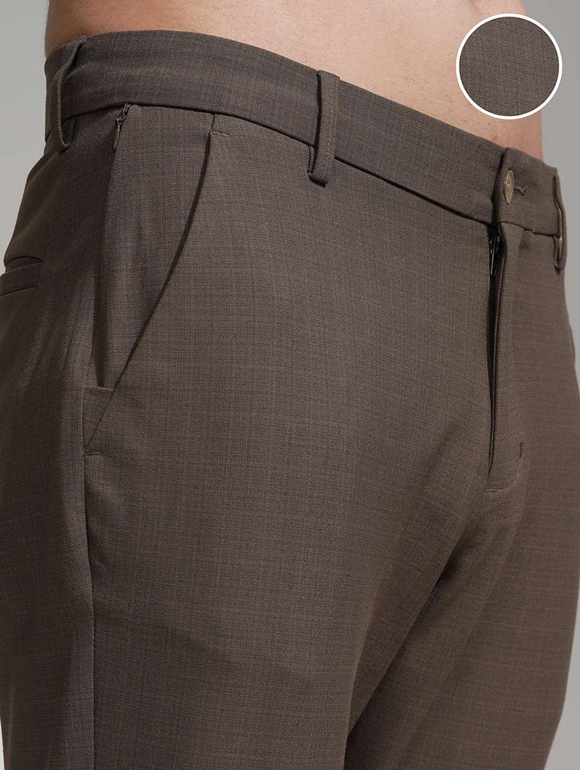 men checkered mid rise flat front formal trouser - 22469483 -  Standard Image - 1