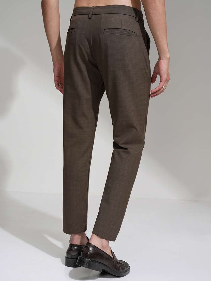 men checkered mid rise flat front formal trouser - 22469483 -  Standard Image - 4