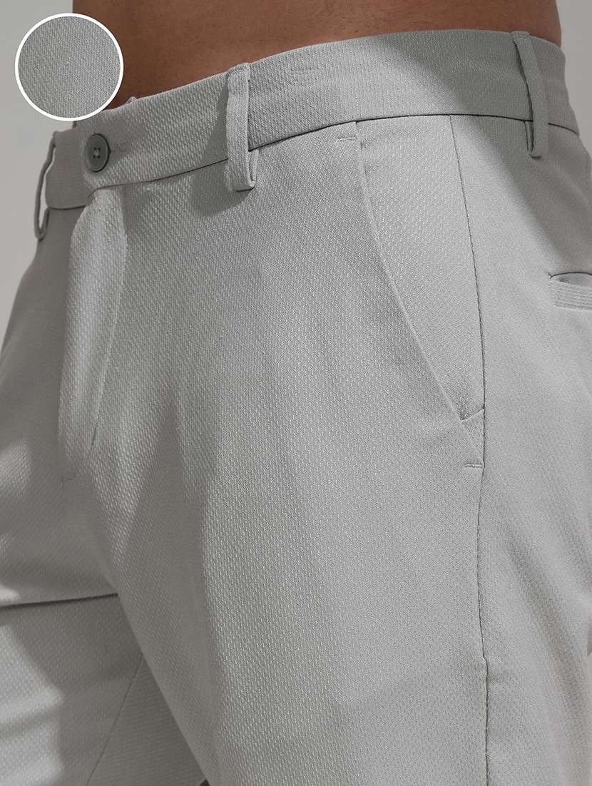 men textured mid rise flat front formal trouser - 22469488 -  Standard Image - 1