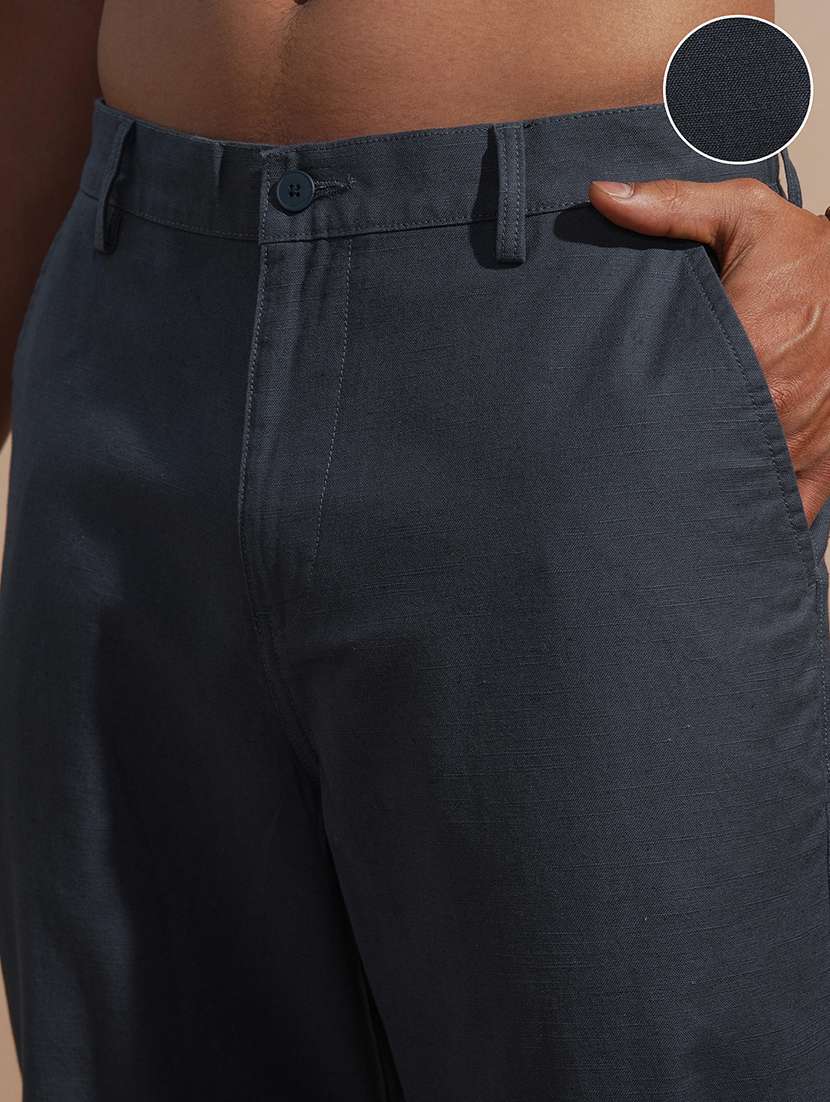 men casual cotton trouser solid regular fit - 22469495 -  Standard Image - 1