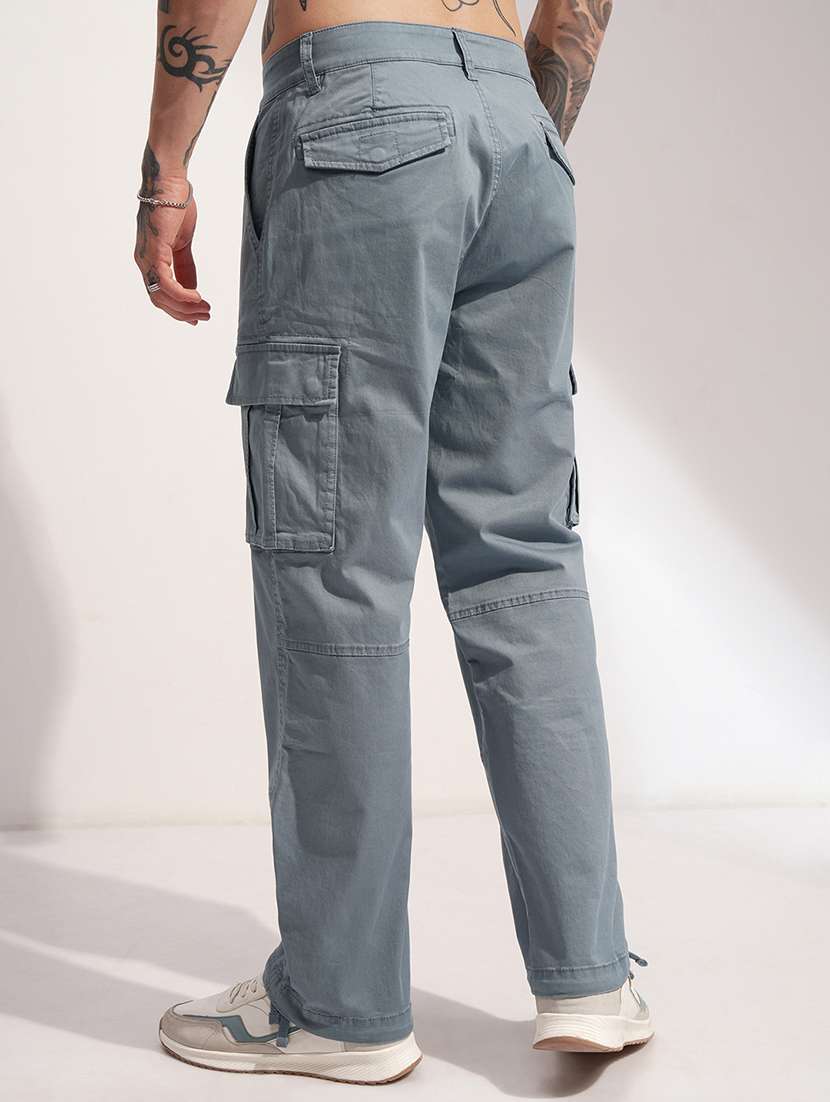 men solid cotton cargo trousers for men - 22469505 -  Standard Image - 4