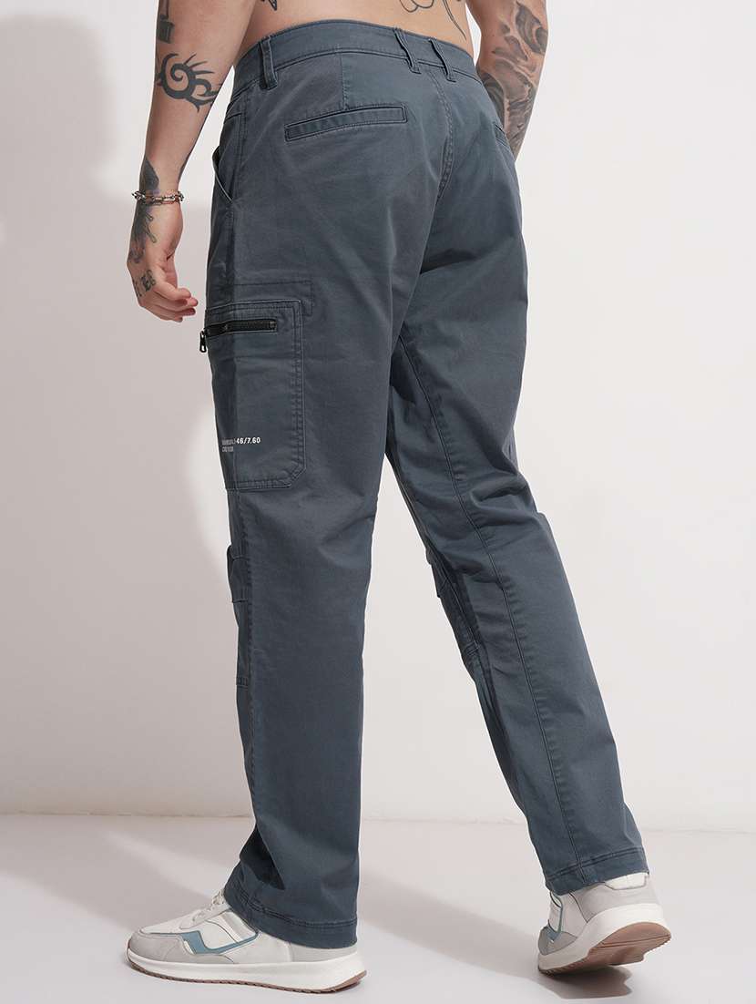 men solid mid rise regular fit cargo  - 22469515 -  Standard Image - 4