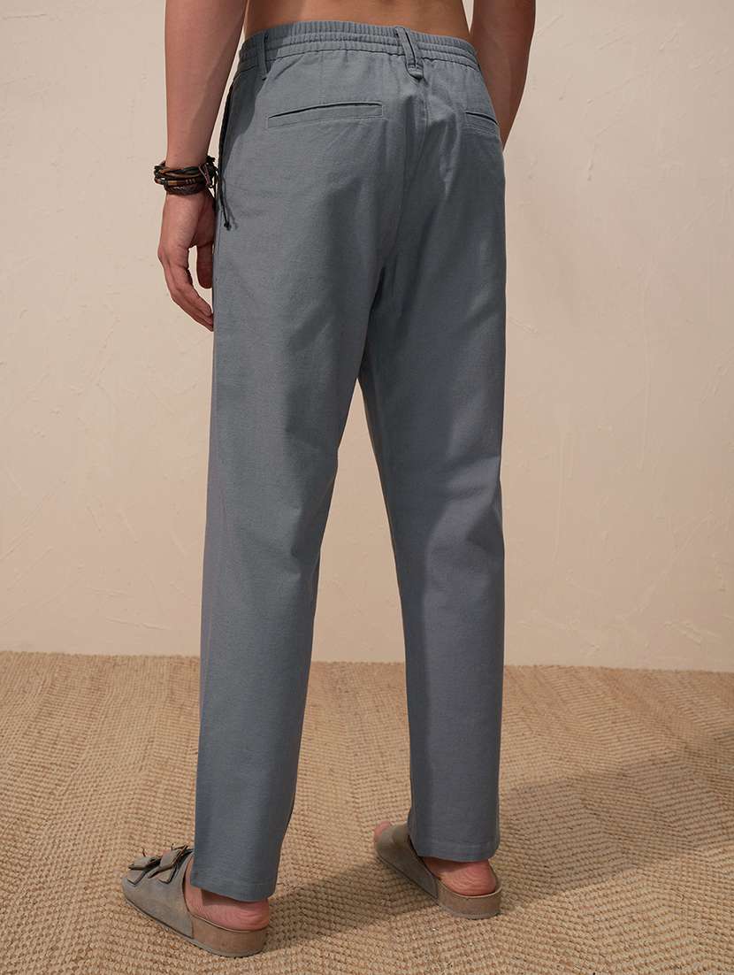 men solid mid rise chinos casual trouser - 22469522 -  Standard Image - 4