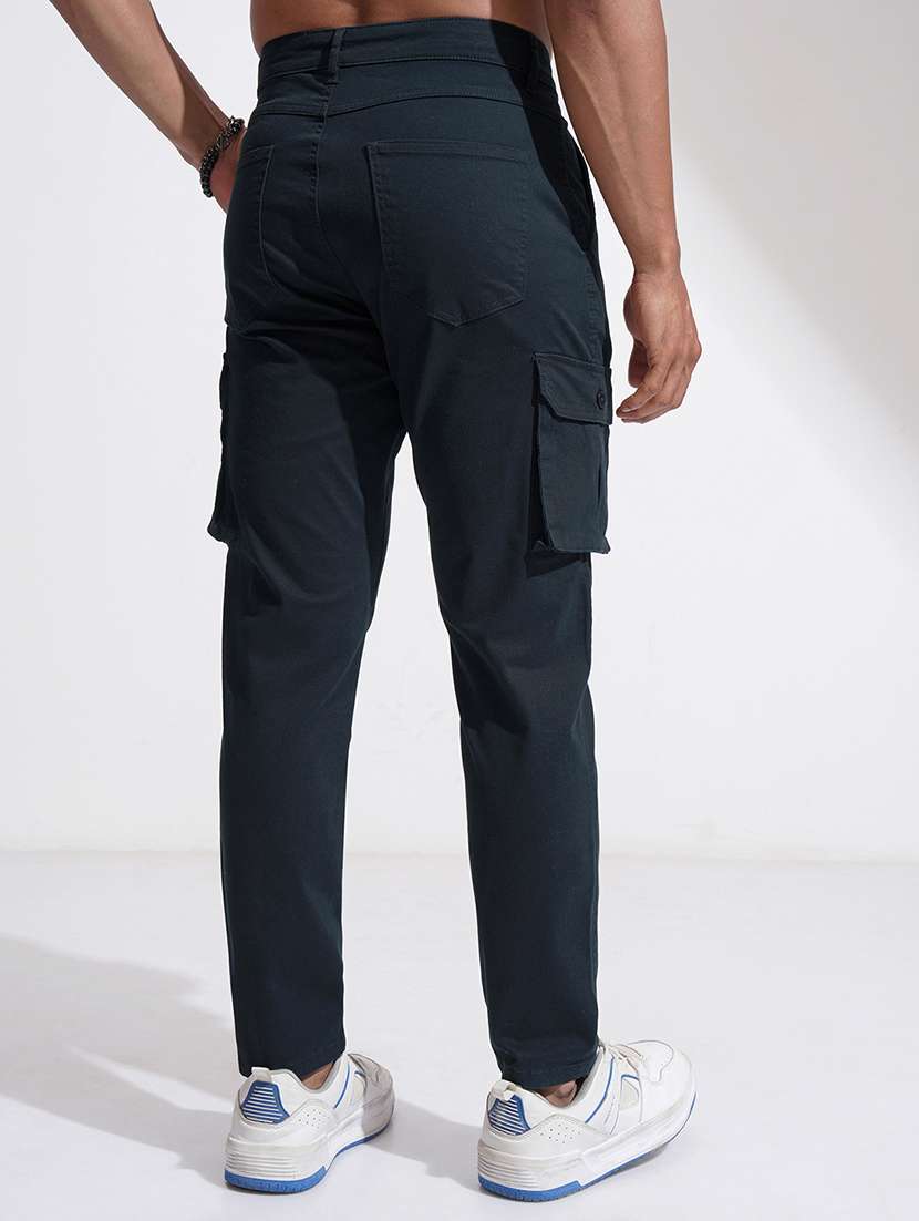 men solid mid rise regular fit cargo  - 22469524 -  Standard Image - 4