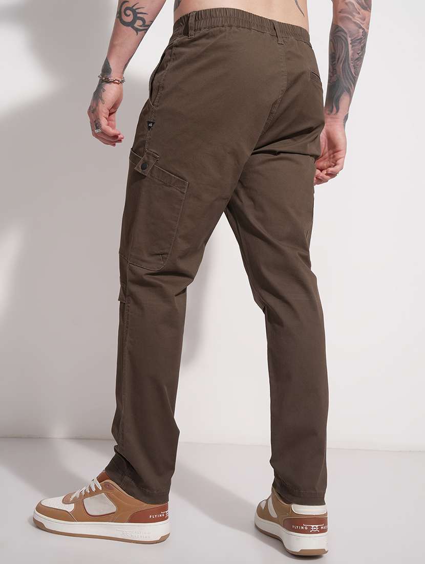 men trousers regular fit solid cotton casual wear - 22469530 -  Standard Image - 4