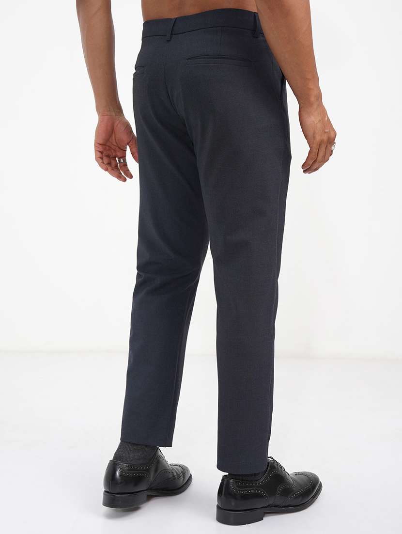 men checkered mid rise flat front formal trouser - 22469540 -  Standard Image - 4