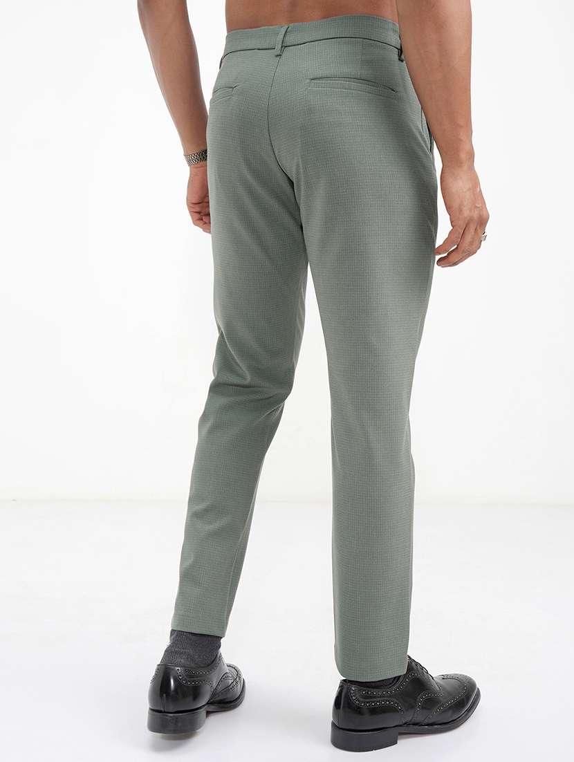 men checkered mid rise flat front formal trouser - 22469541 -  Standard Image - 4
