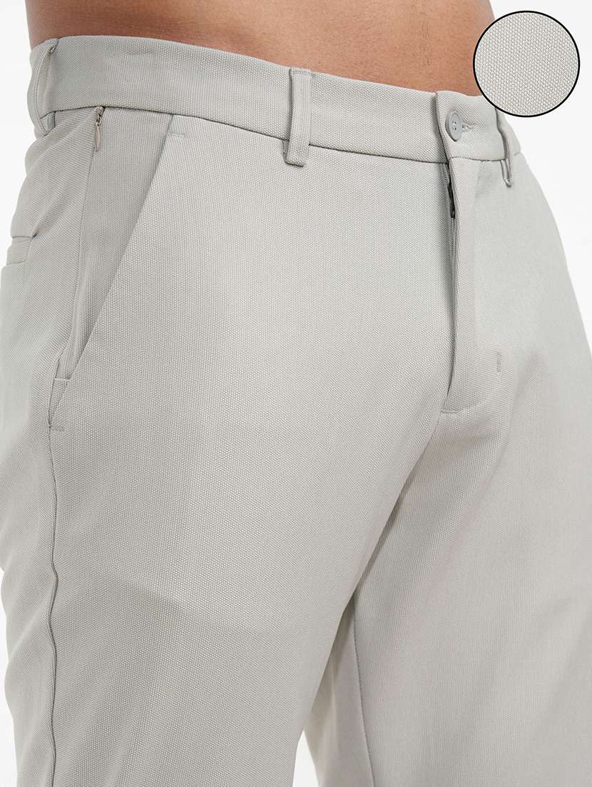 men solid mid rise flat front formal trouser - 22469543 -  Standard Image - 1