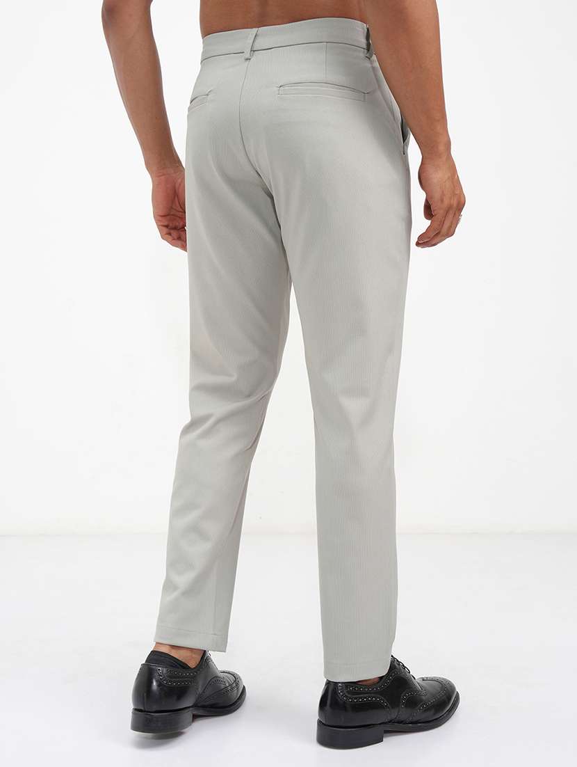 men solid mid rise flat front formal trouser - 22469543 -  Standard Image - 4