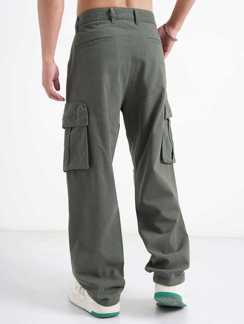 men solid mid rise relaxed fit cargo - 22469544 -  Standard Image - 4