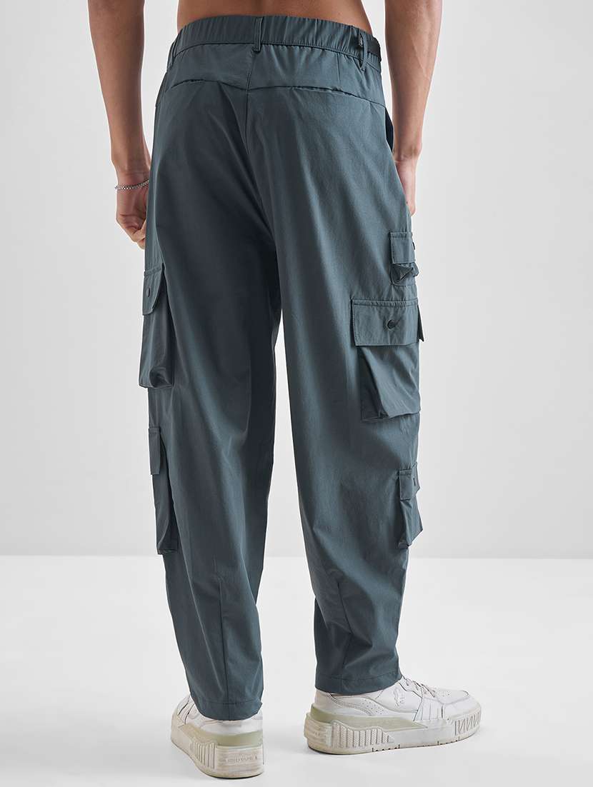 Men Grey Nylon Pleated Casual Trouser - 22469556 -  Standard Image - 4