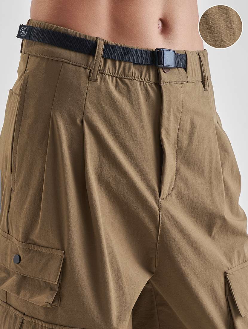 men solid mid rise baggy cargo - 22469557 -  Standard Image - 1
