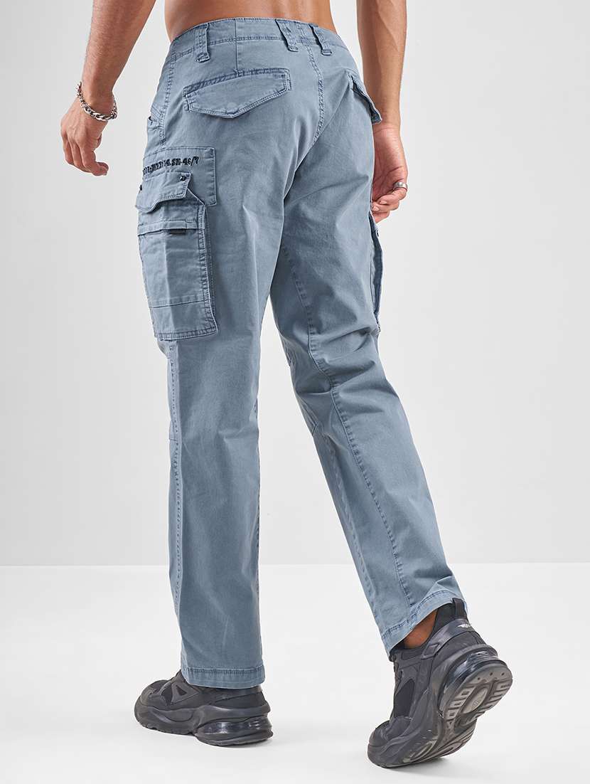 men blue cotton casual trouser - 22469564 -  Standard Image - 4