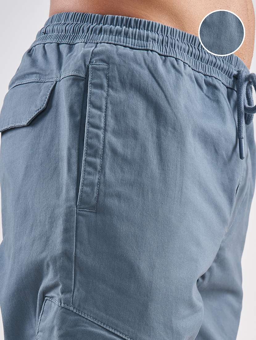 men blue cotton casual trouser - 22469569 -  Standard Image - 1