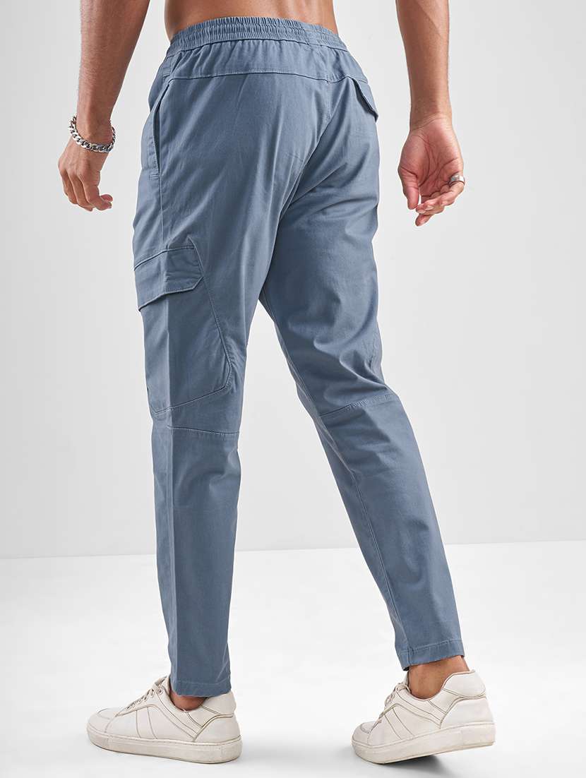 men blue cotton casual trouser - 22469569 -  Standard Image - 4