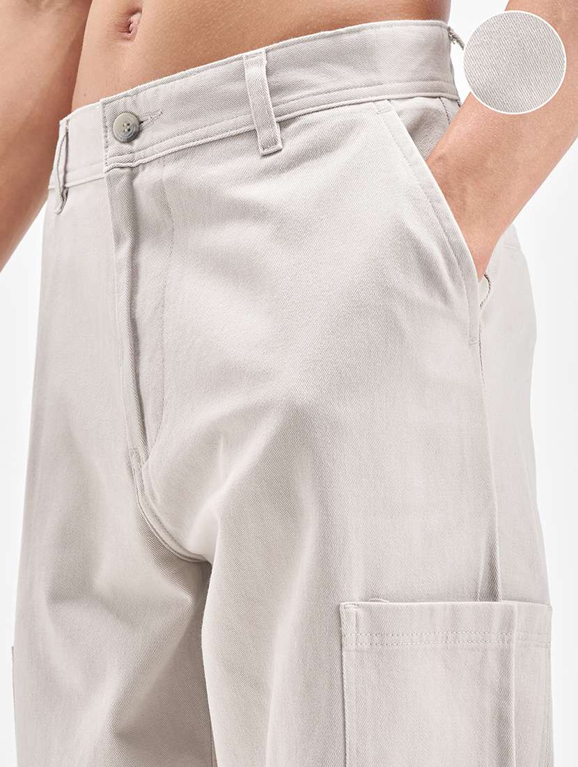 men grey cotton casual trouser - 22469592 -  Standard Image - 1