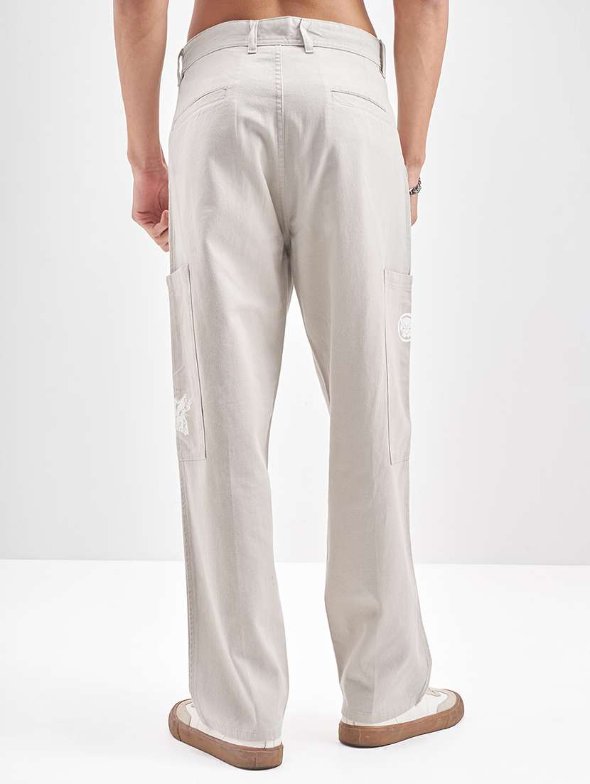 men grey cotton casual trouser - 22469592 -  Standard Image - 4