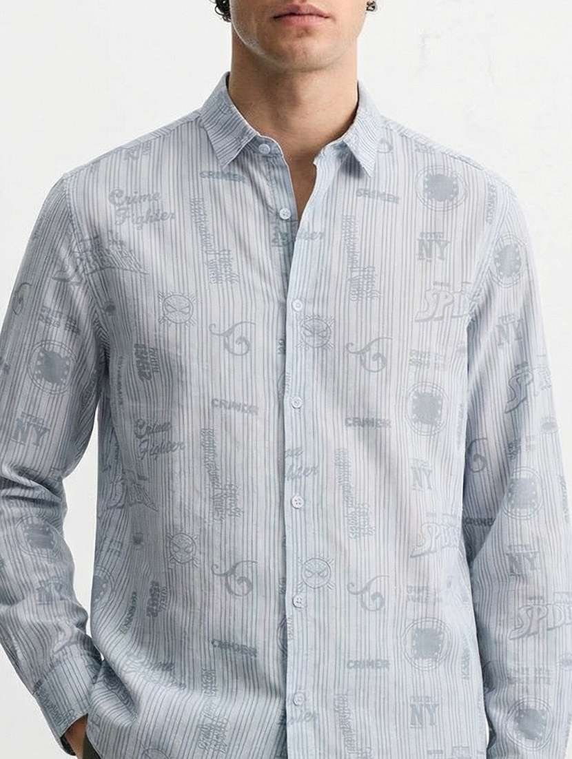 men collared long sleeve casual shirt - 22469623 -  Standard Image - 1