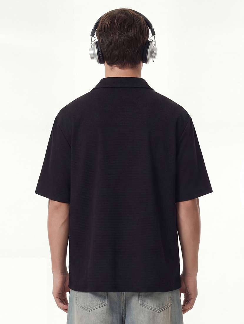men black polyester casual shirt - 22469664 -  Standard Image - 4
