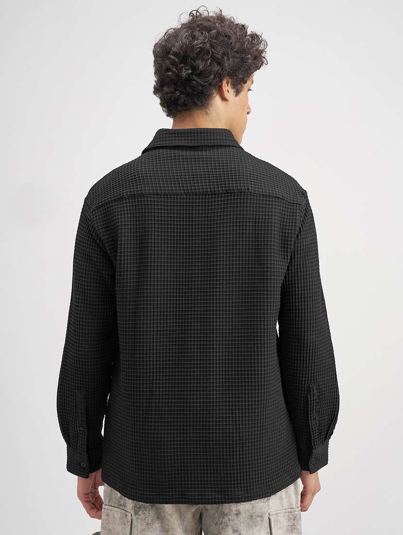 men black polyester casual shirt - 22469671 -  Standard Image - 4