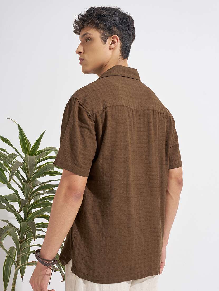men brown cotton casual shirt - 22469678 -  Standard Image - 4