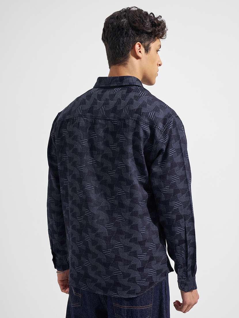 men blue cotton casual shirt - 22469681 -  Standard Image - 4