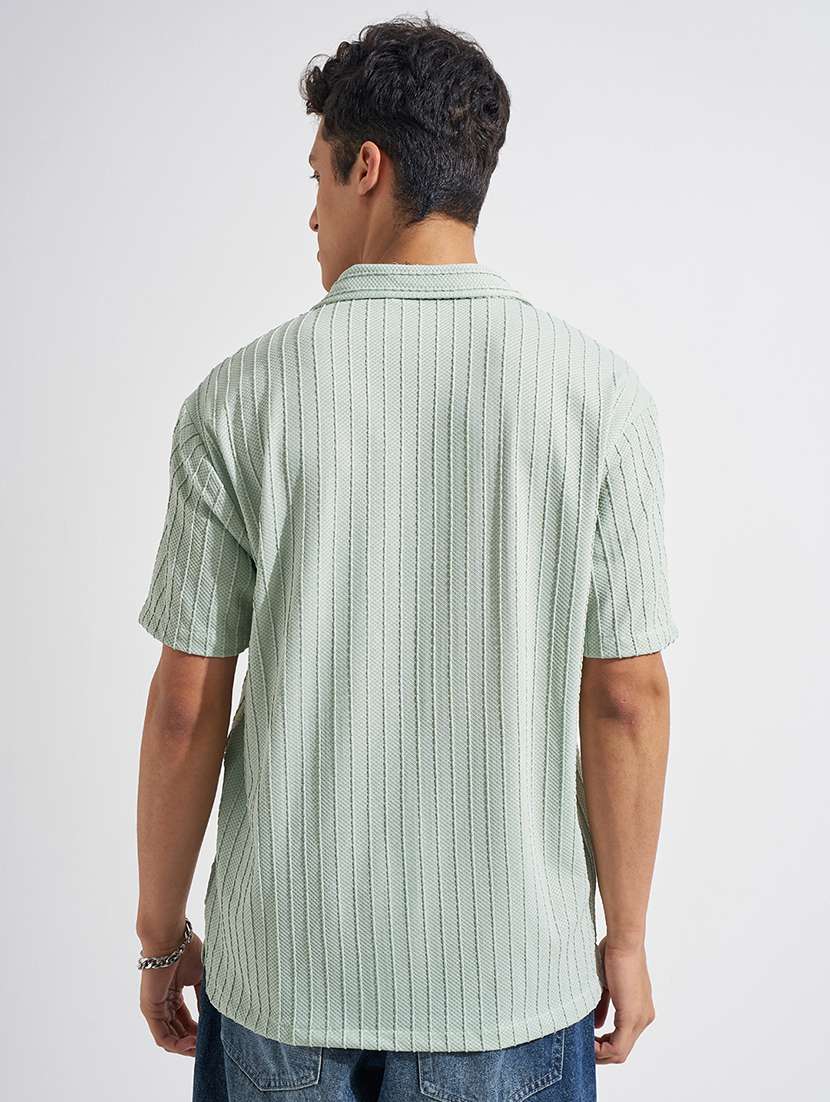 Men Self Design Short Sleeve Regular Fit Casual Shirt - 22469683 -  Standard Image - 4