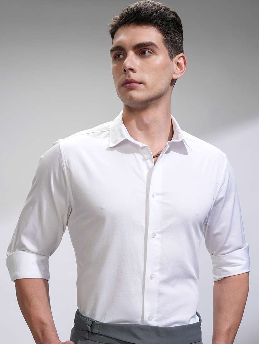men collared long sleeve casual shirt