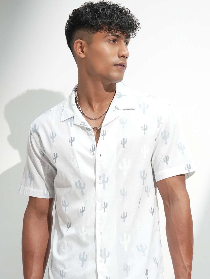 men white cotton casual shirt