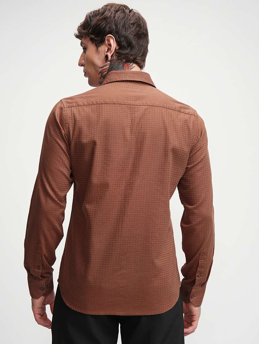 men self design long sleeve regular fit casual shirt - 22469753 -  Standard Image - 4
