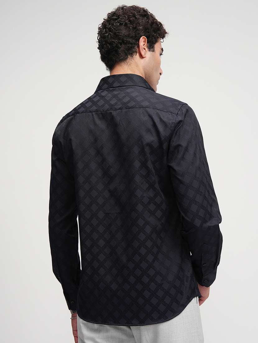 men self design long sleeve regular fit casual shirt - 22469766 -  Standard Image - 4